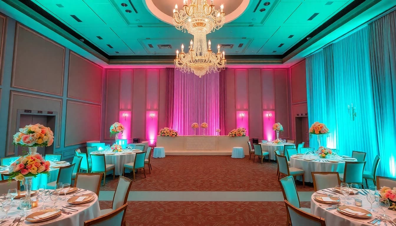 Experience exquisite weddings with leading event companies Birmingham, featuring elegant decor and vibrant atmosphere.