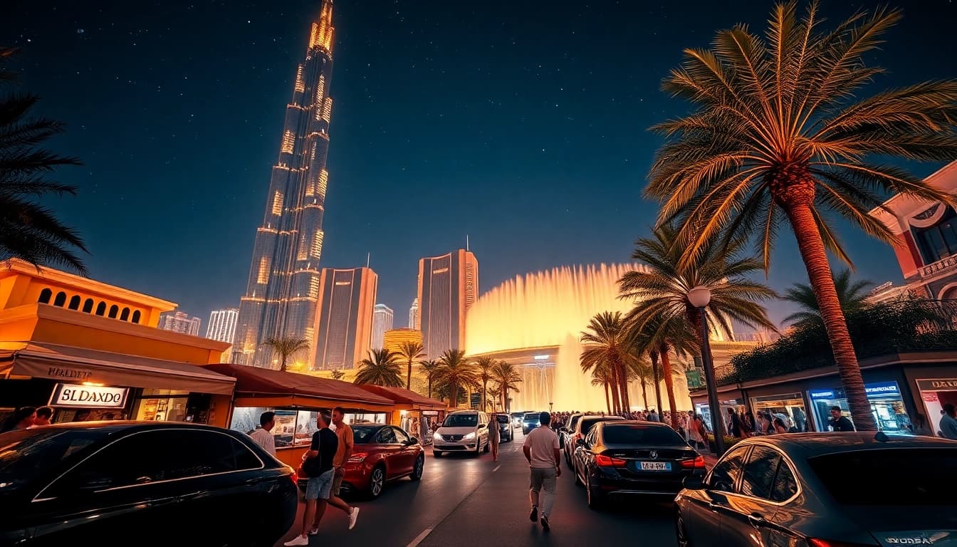 Experience the stunning skyline of Dubai at night while planning your Travel to Dubai adventure.