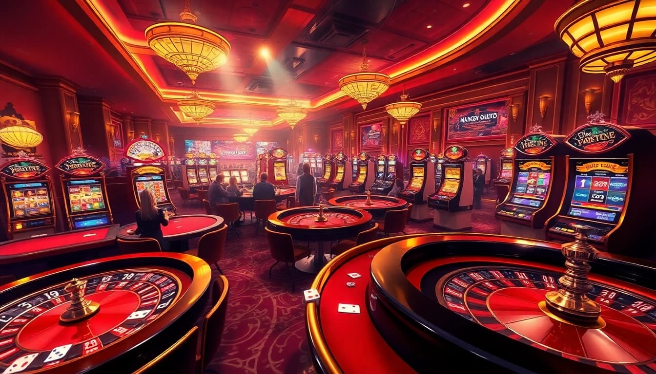 Experience the exhilarating atmosphere of gambling at https://bet888.solutions/, featuring vibrant poker tables and enticing slot machines.