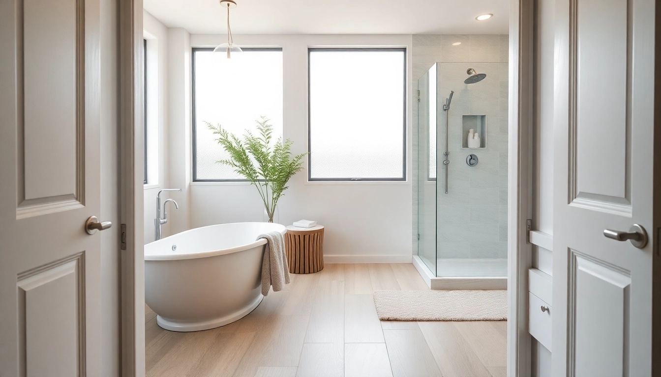 Visualize a beautifully designed space focusing on Bathroom Remodeling with modern features and elegant accessories.