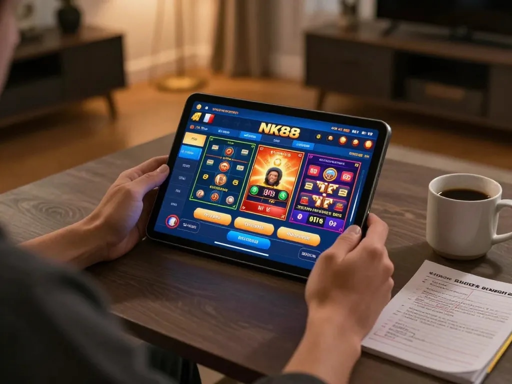 Engaging in online gambling at NK88 while strategizing for better odds
