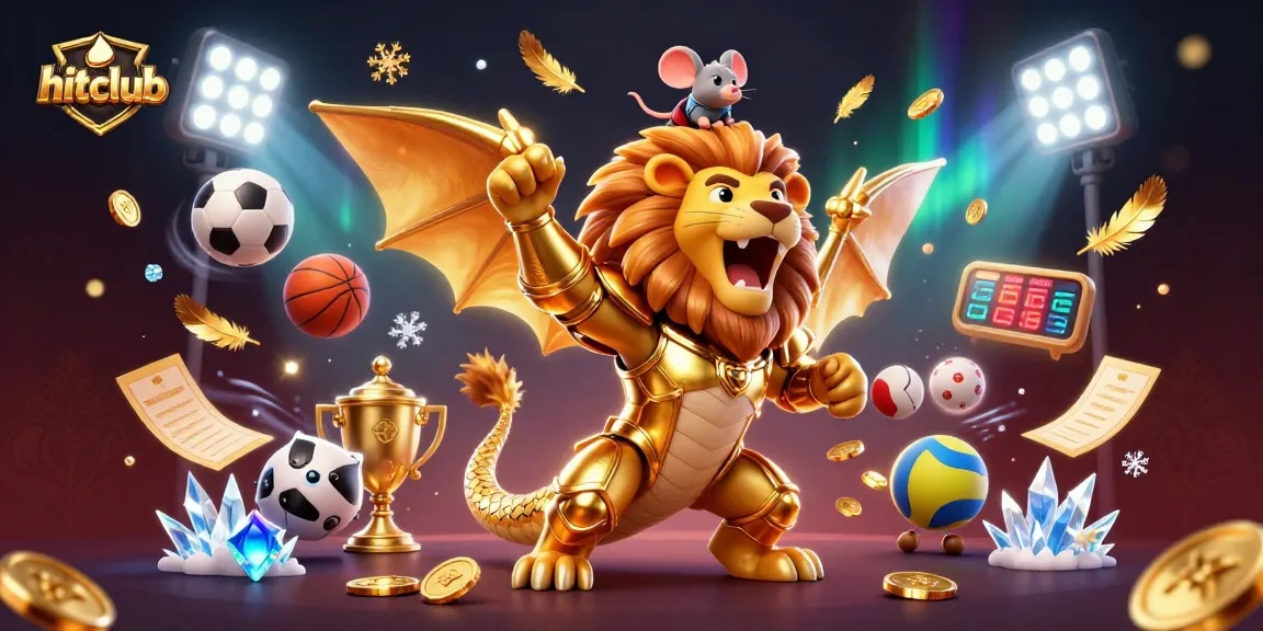 Experience the excitement of hitclub with a roaring chimera and sports-themed elements.