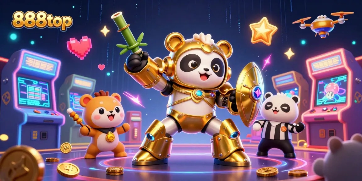 Win big at 888top with this vibrant 3D casino scene featuring exciting game elements.