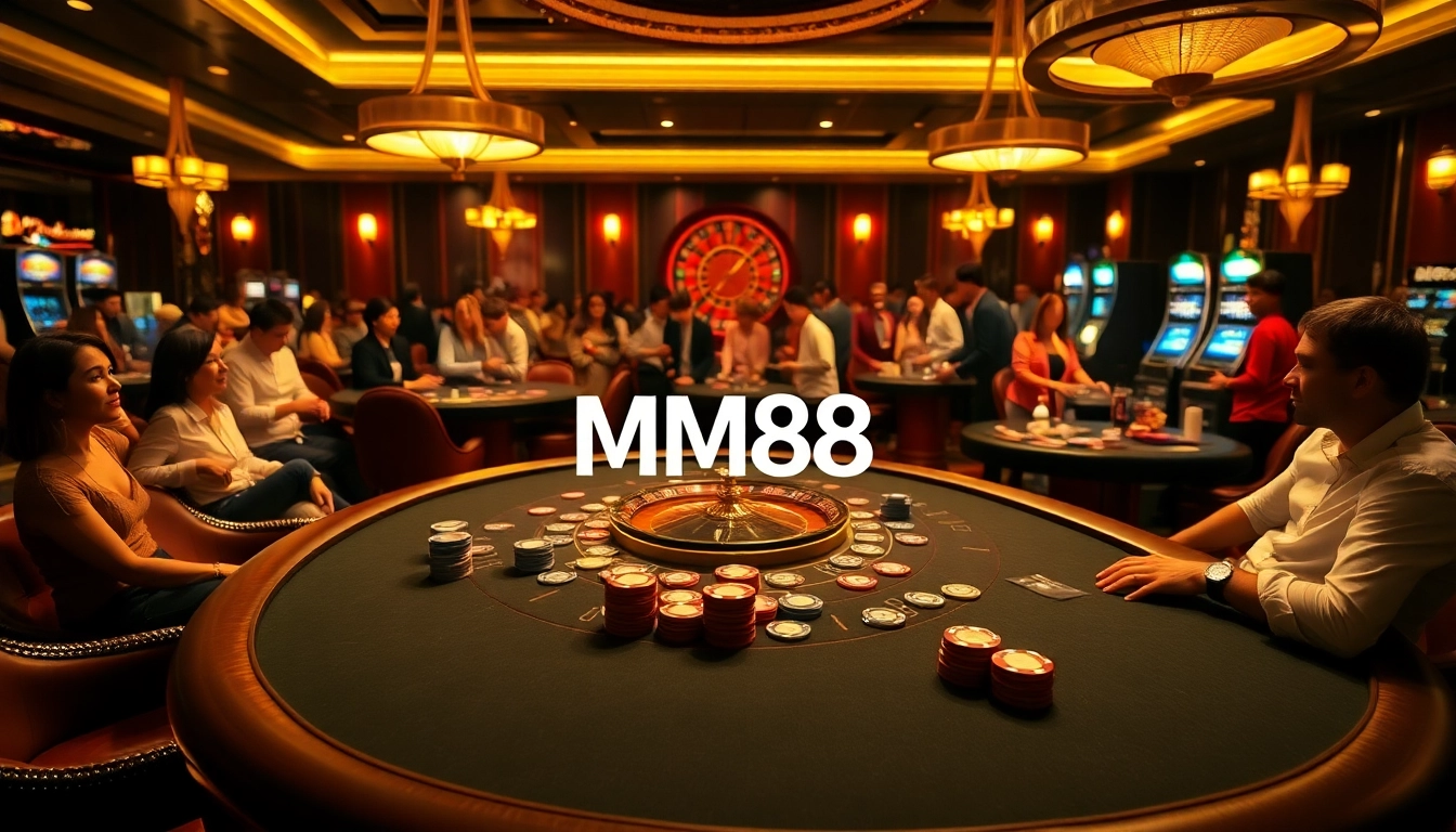 Experience the excitement of MM88 at a luxurious casino poker table with high-stakes gaming.