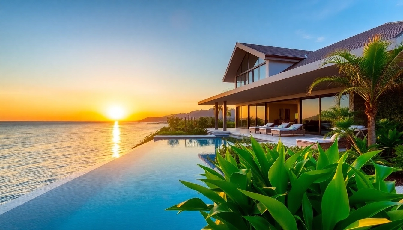 Showcase of villa management phuket with a stunning seaside villa highlighting luxury and tranquility.