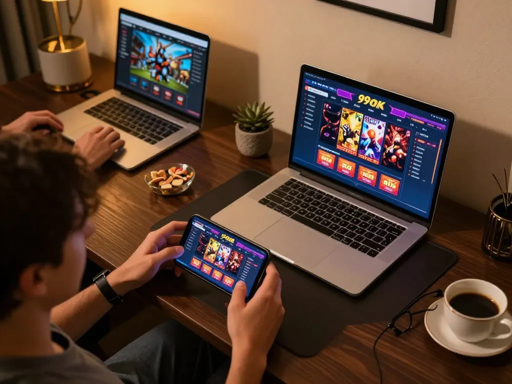 Engaging with the 99 ok casino app during a strategic home gaming session.