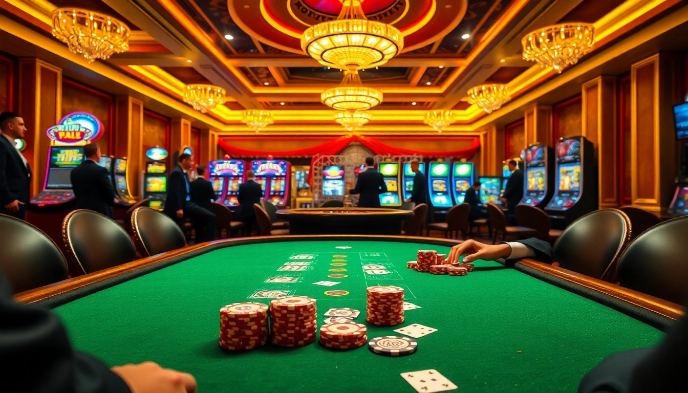 Experience high stakes at Plataforma 999E with a vibrant poker table and spinning roulette wheel.