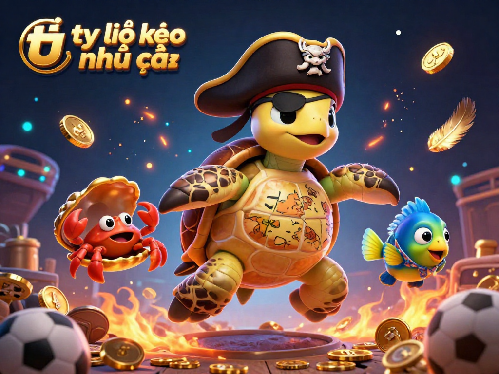 Engage with tỷ lệ kèo nhà cái in an epic sports betting scene filled with vibrant characters and gold coins.