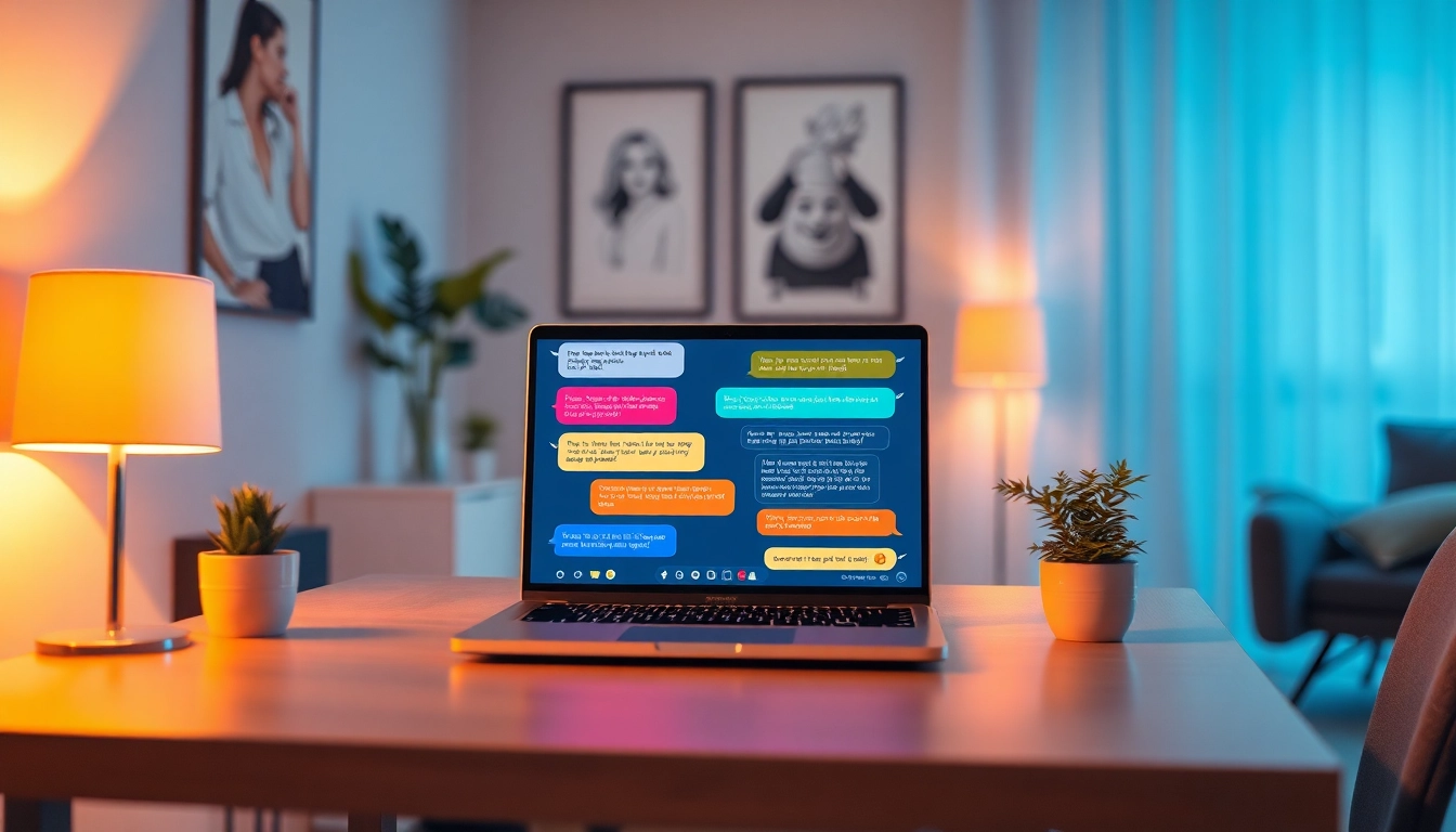 Engaging AI sex chat interface in a cozy digital setting.