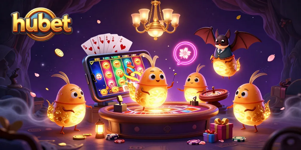 Experience hubet's vibrant glowworm casino world, lit by bioluminescent characters and engaging games.