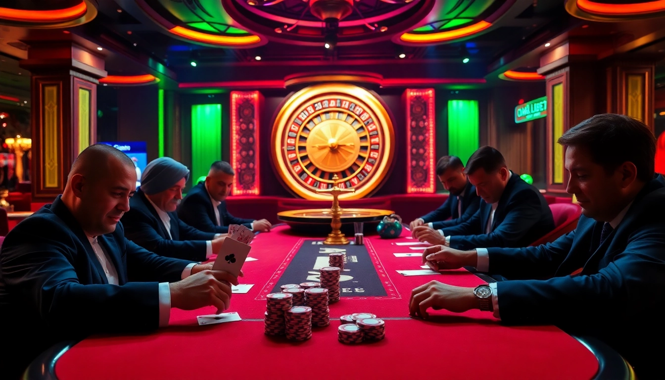 Experience the thrill of gambling at the luxurious poker table highlighted at https://dabet.design/, featuring vibrant chips and cards.