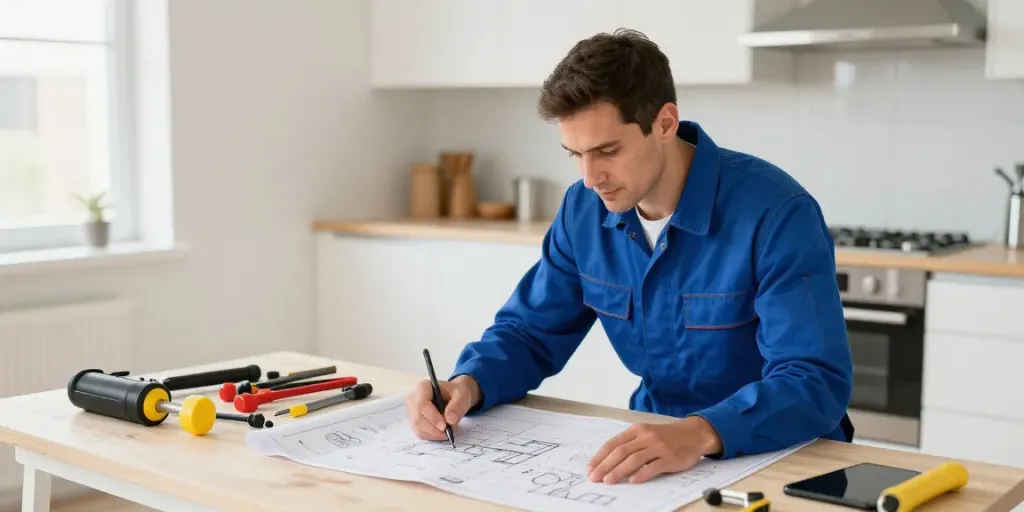 Trusted local contractor reviewing designs for slot gacor installation services.