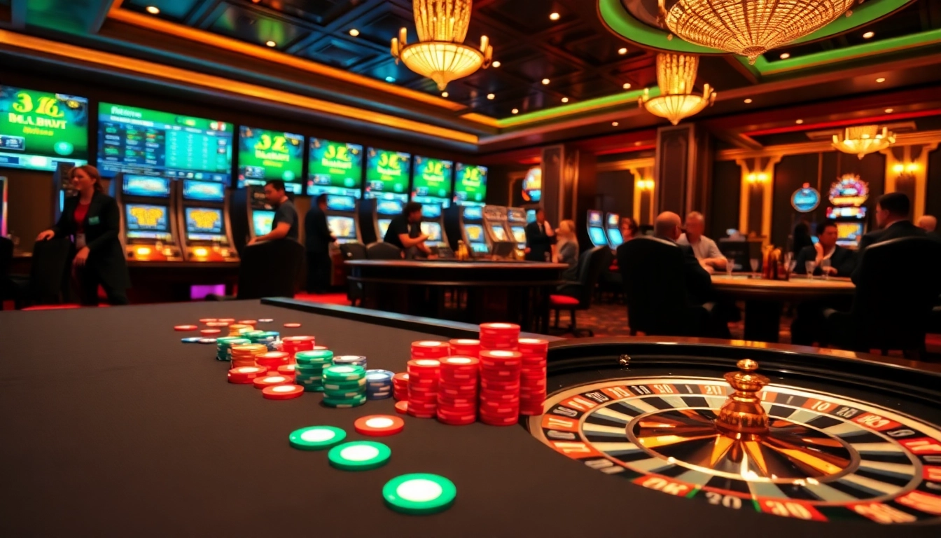 Experience s8 đăng nhập with an immersive casino scene showcasing poker chips and a roulette wheel.
