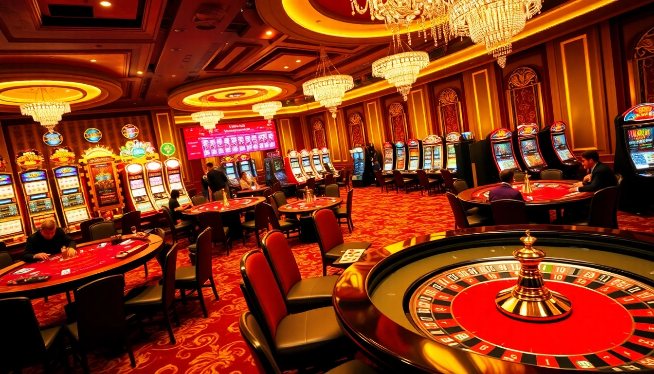Exciting gameplay and vibrant atmosphere at Casino XX88, featuring poker, roulette, and slot machines.