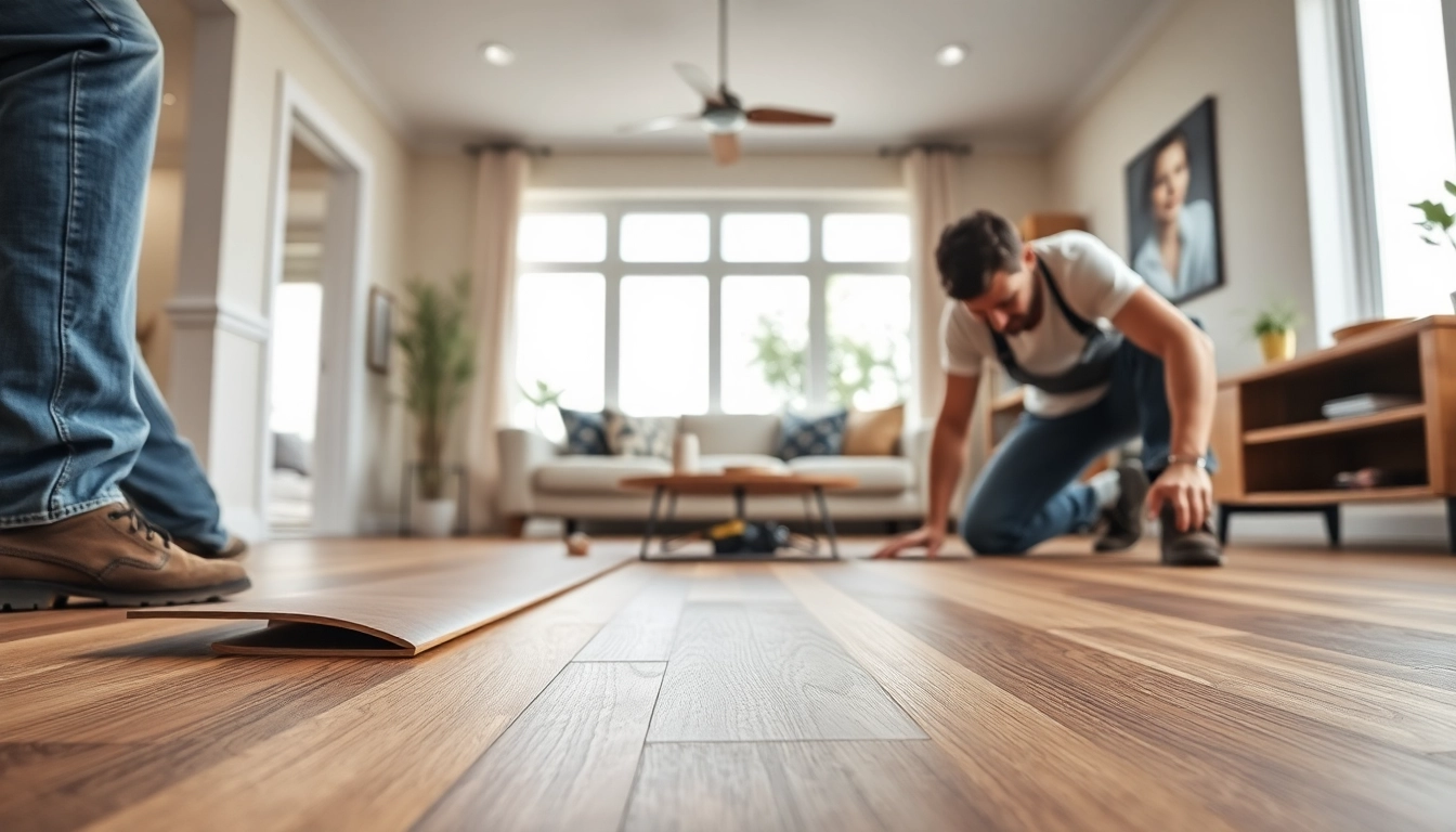 Find reliable flooring companies near me installing stylish vinyl flooring in a modern home.