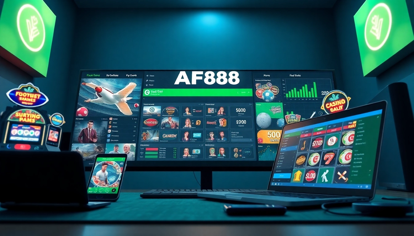 AF88 online betting interface showcasing sports, casino games, and accessibility.