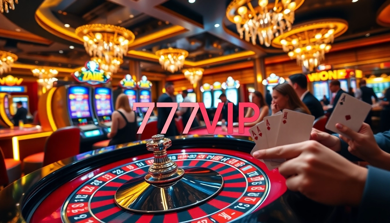 Players enjoying high-stakes games at 777VIP casino with roulette and slots.