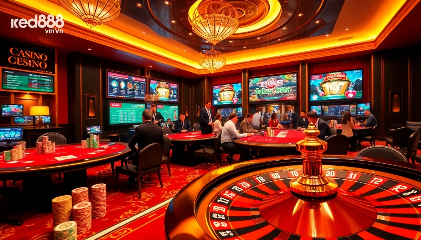 Experience the thrill of online gambling at red88vn with dynamic gameplay and luxurious casino visuals.
