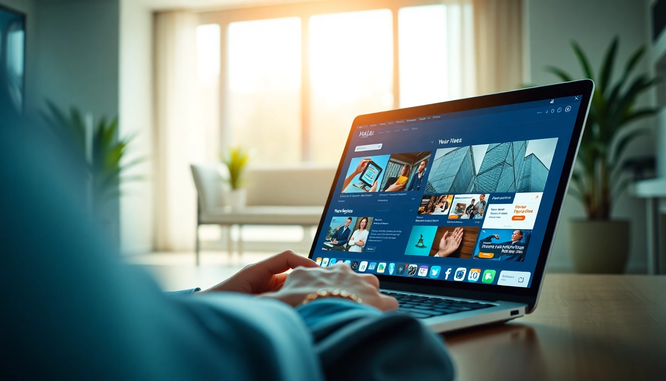 Engaging depiction of Hela Ads platform on a laptop, showcasing diverse online ads and user interaction.