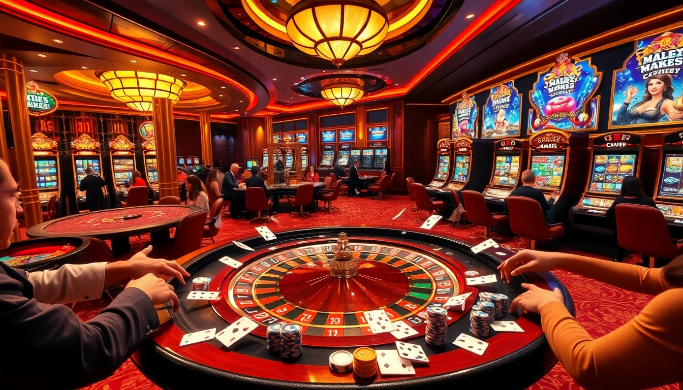 Exciting gaming scene embodying Trang chủ Hi88 with roulette, chips, and casino ambiance.