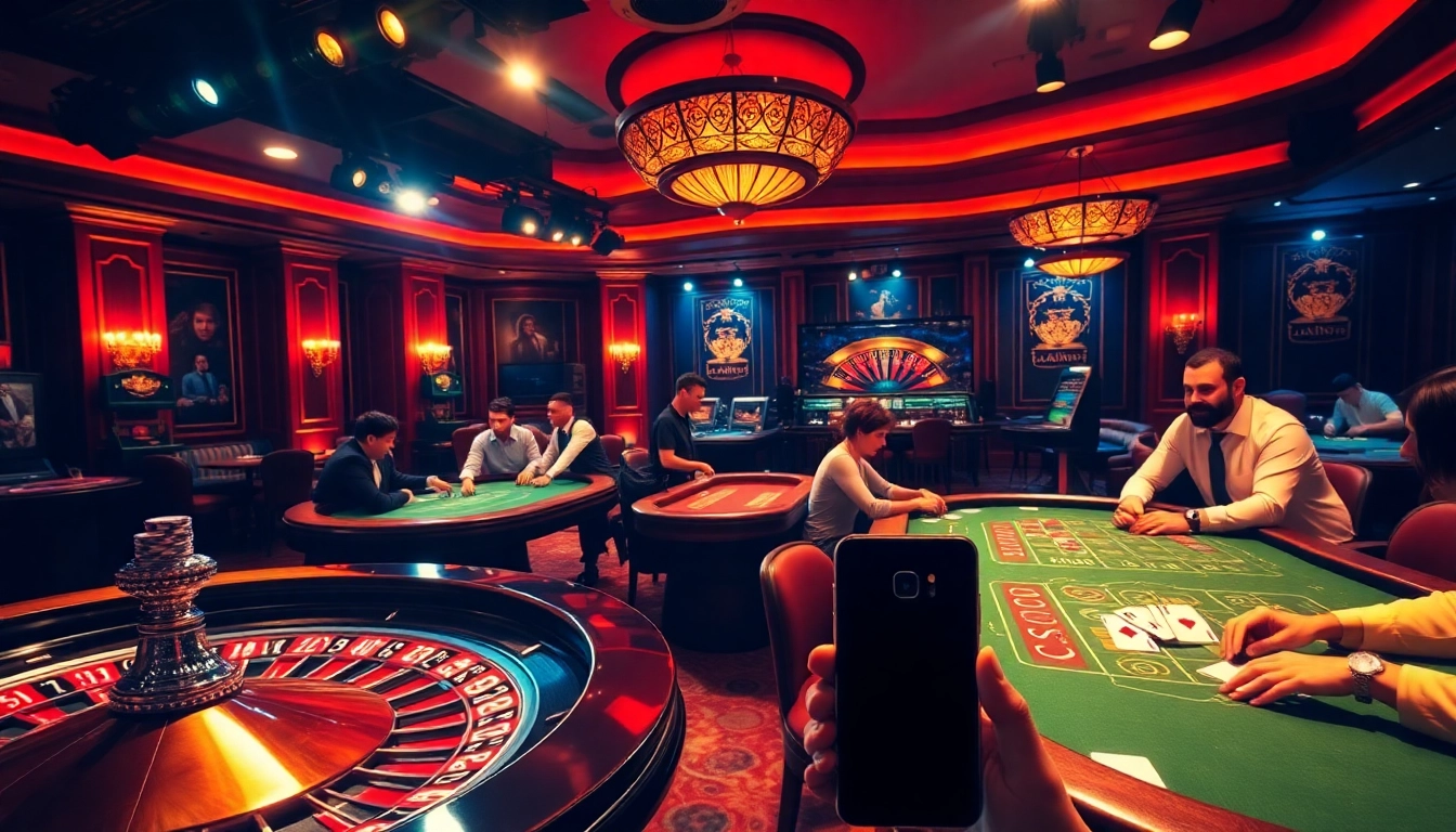 S8 smartphone highlighting excitement and professionalism in a bustling casino atmosphere.