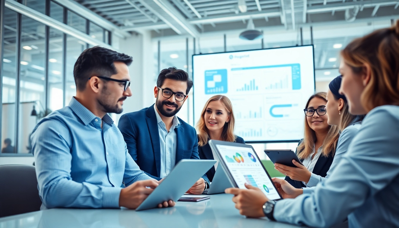 Logo Tiger Wings ERP software enhances business efficiency in a modern office setting.