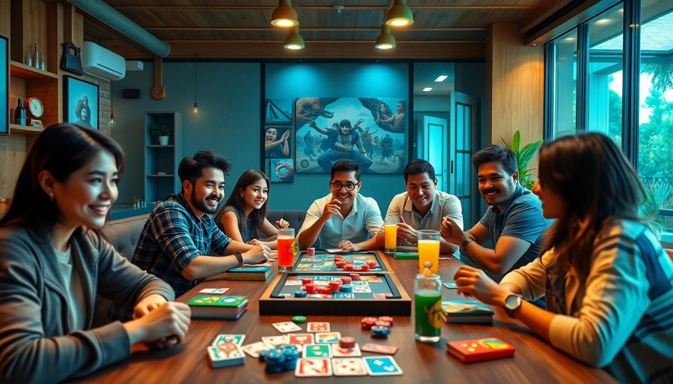 Engaged players enjoying diverse card games on gamebaidoithuong.trading, capturing excitement and community.