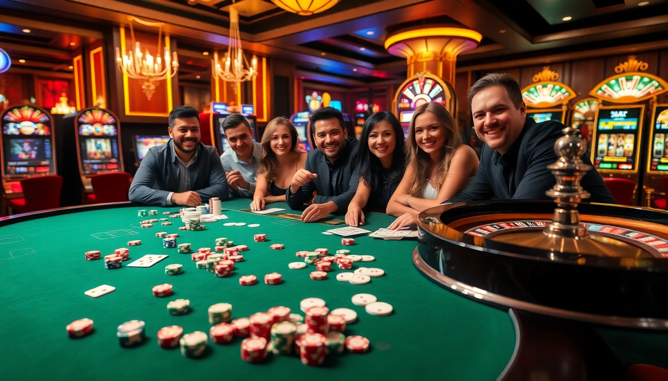 Experience the excitement of BL555 as players strategize their next move at a lively casino table.