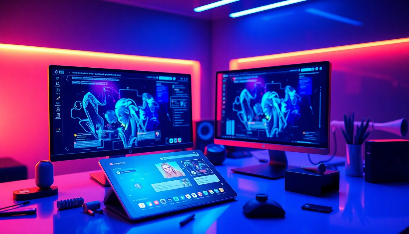 Stunning NSFW AI digital workspace showcasing innovative content creation tools.