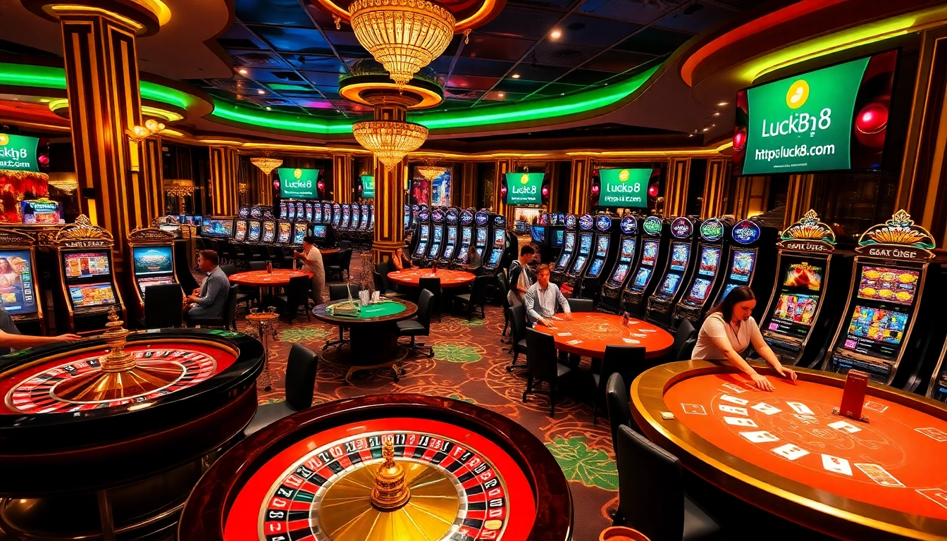 Người chơi tham gia vào các trò chơi đầy kịch tính tại casino https://luck8.com, với bàn chơi sống động và máy đánh bạc.