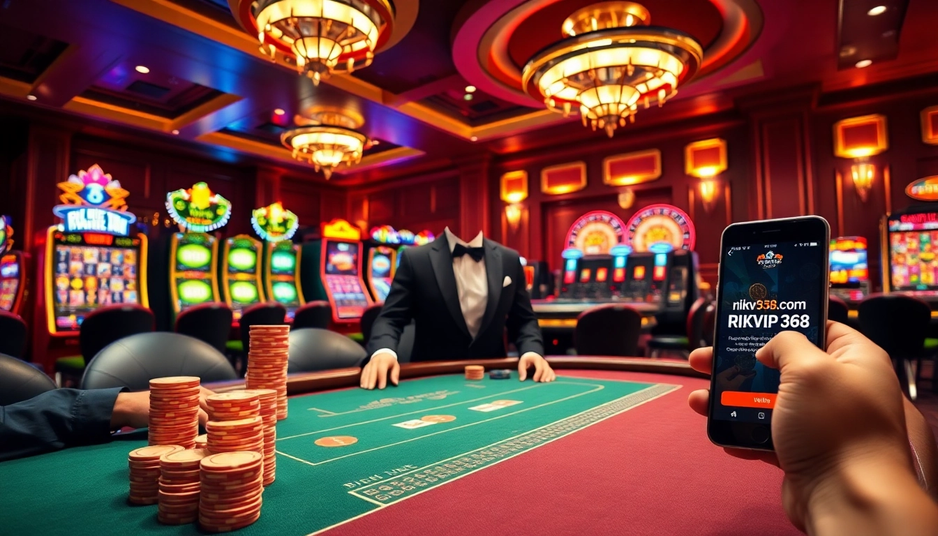 Experience the thrill of playing poker at rikvip368.com with vibrant casino visuals.