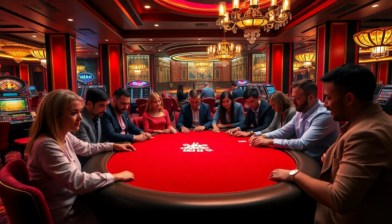 Exciting poker game at go88.family, showcasing players immersed in high-stakes action.