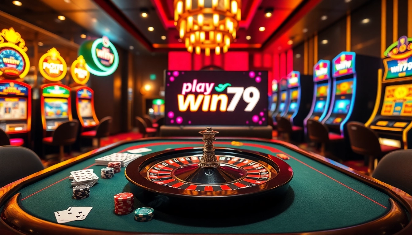 Experience the thrill to play win79 at a luxurious casino table surrounded by exciting games.