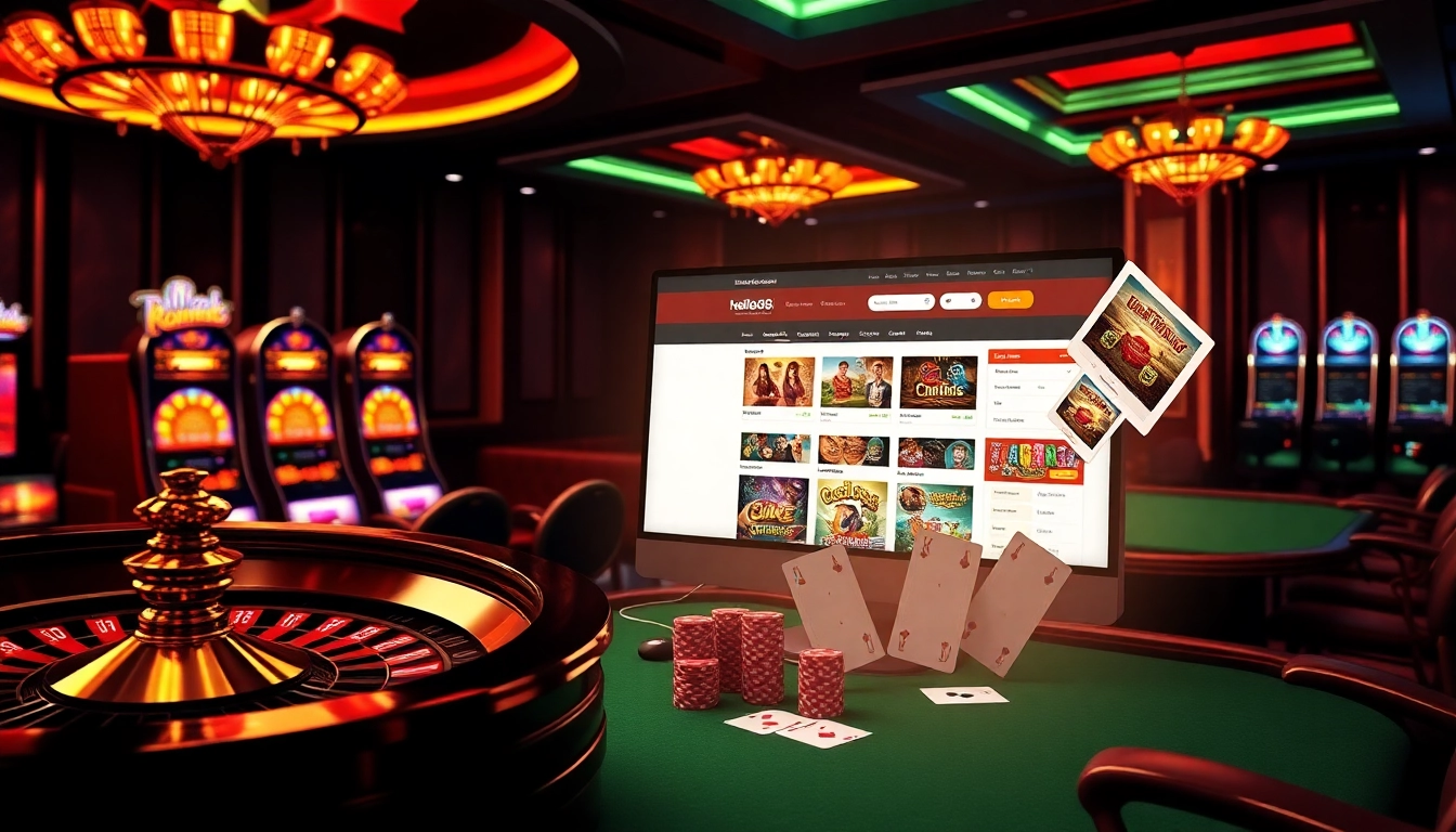 The excitement of gambling at hello88k.blog with roulette, poker, and vibrant slot machines.