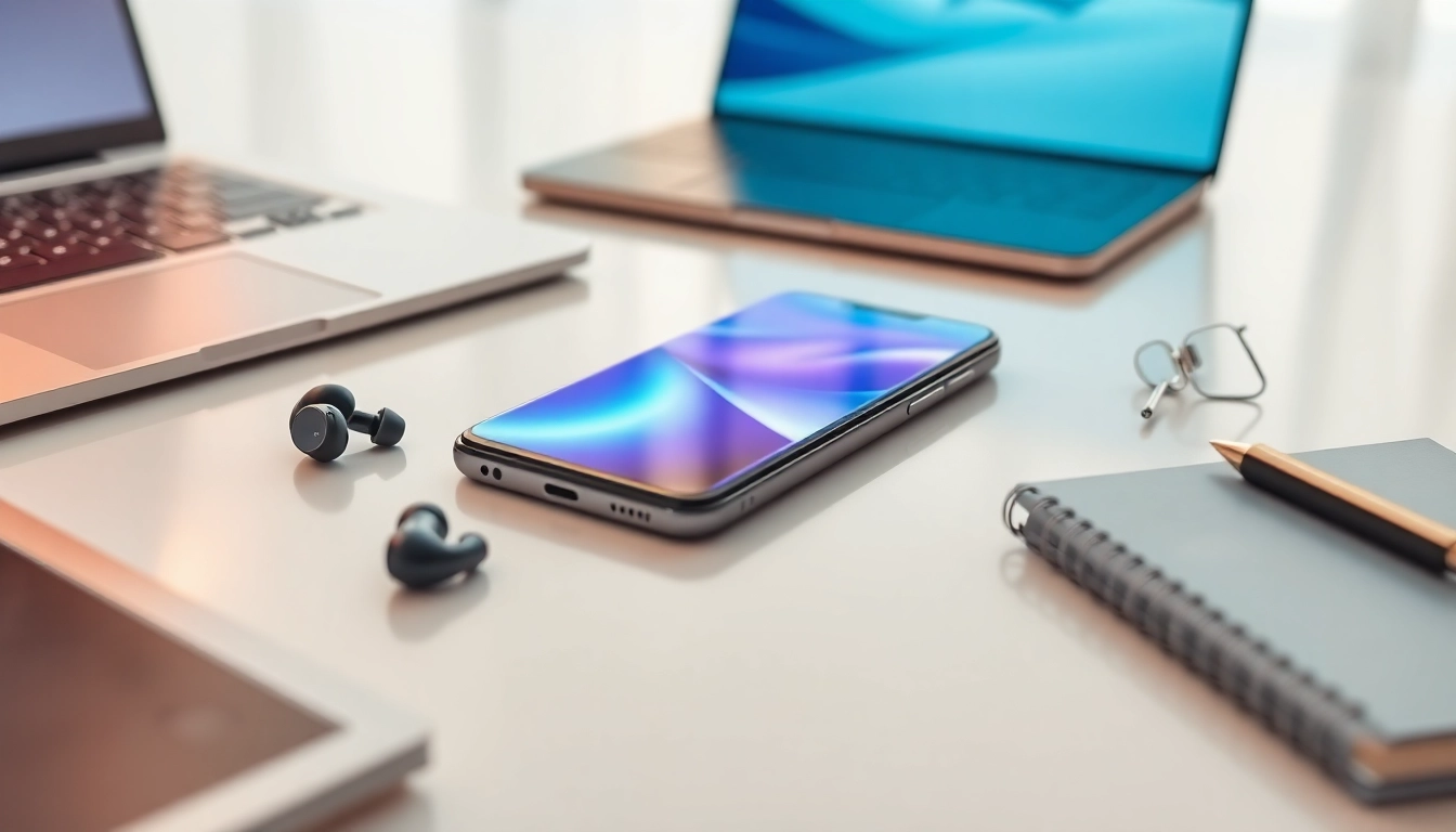 The Samsung Galaxy S8 showcasing its Infinity Display on a contemporary desk setup, symbolizing modern technology.